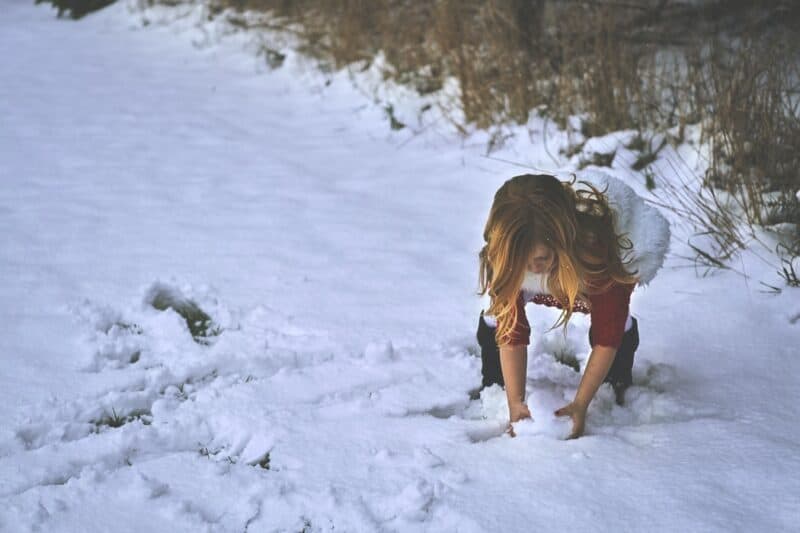 Girl making snowball