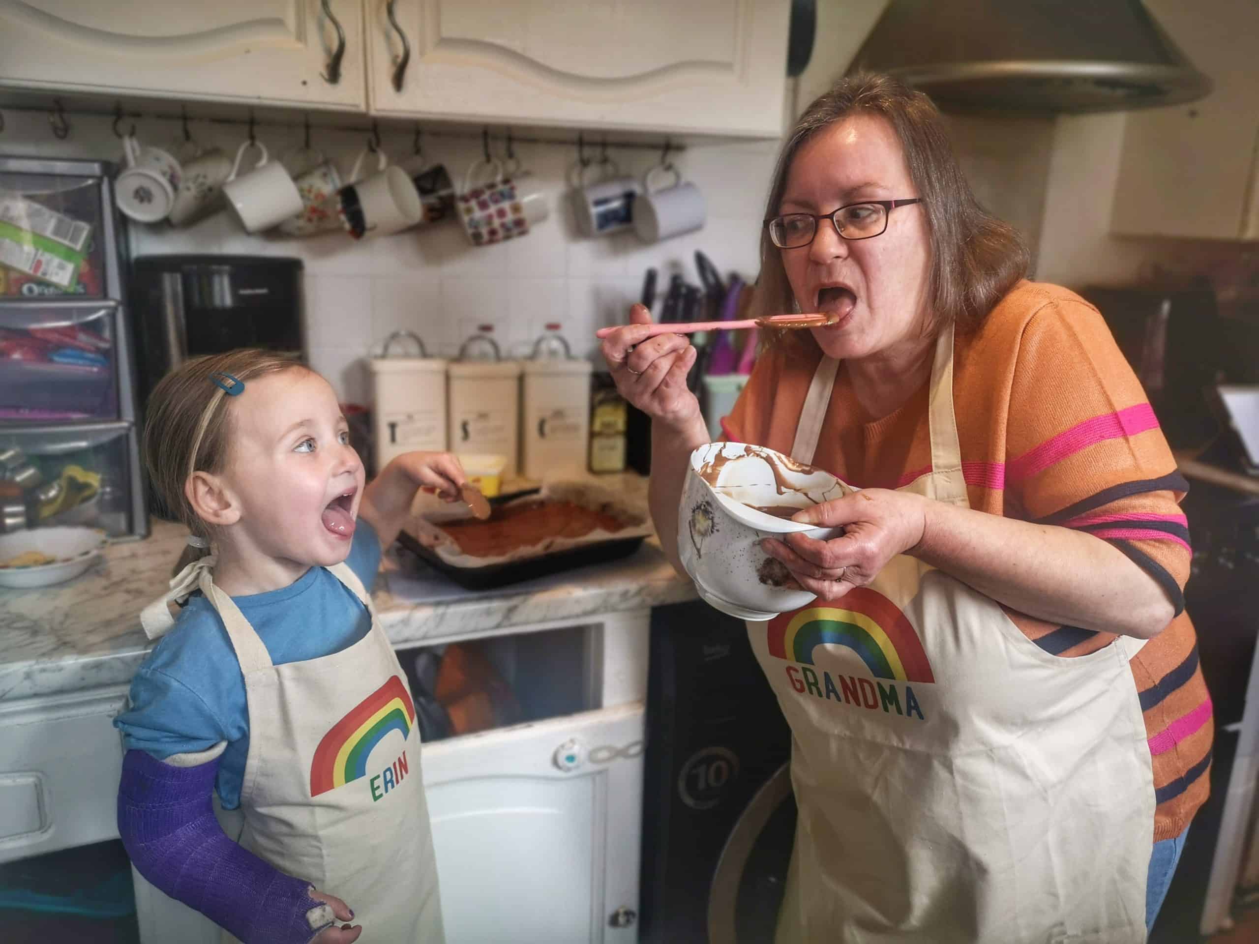 Sparks & Daughters personalised rainbow apron set