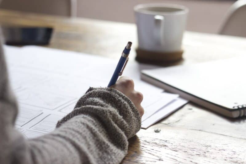 Person sitting an exam