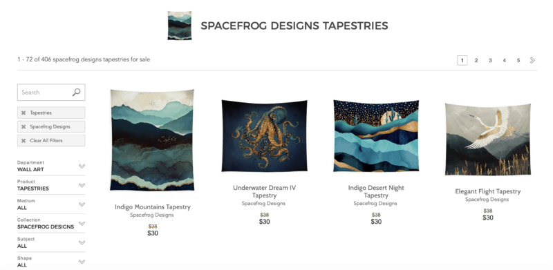 Fine Art America Spacefrog tapestries