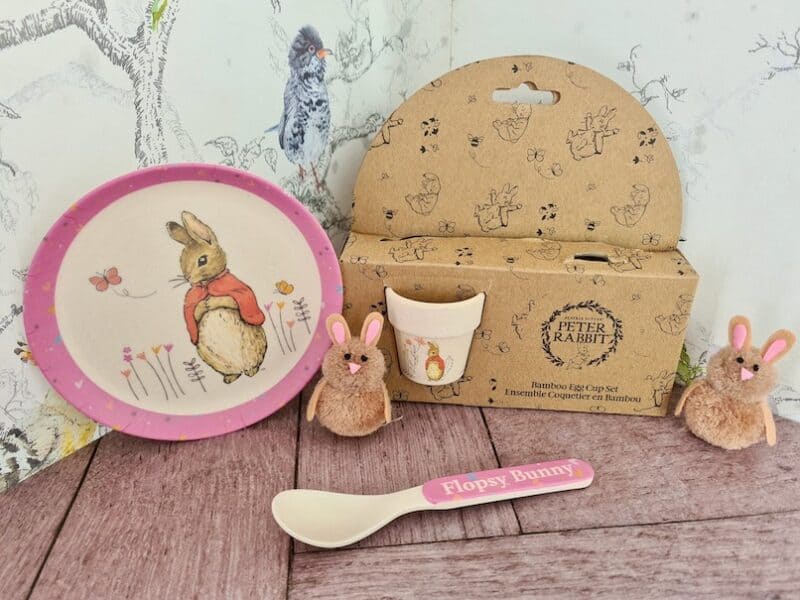 Flopsy bunny egg cup and plate set