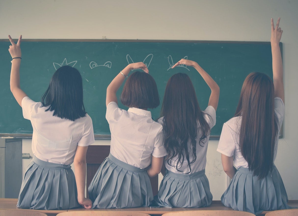 Girls-wearing-school-uniform