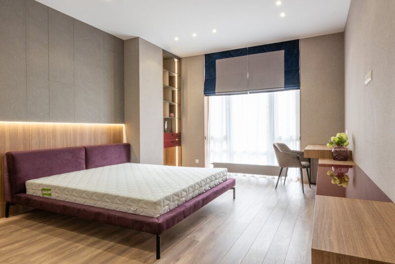 spacious empty bedroom in stylish design