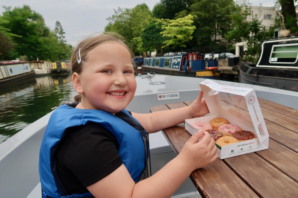 GoBoat Paddington Erin with doughnuts