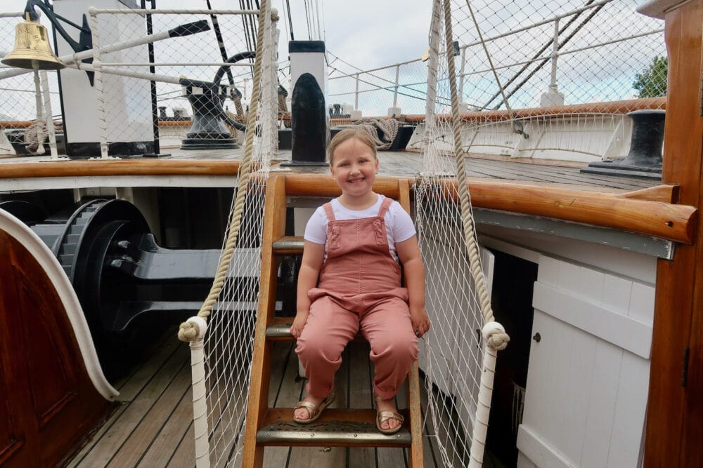 Sitting on the Cutty Sark