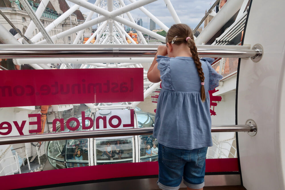 Erin looking out on the London Eye