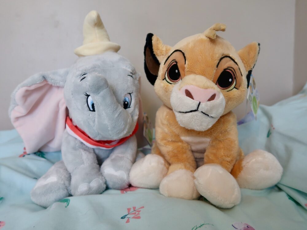 Dumbo and Simba soft toys