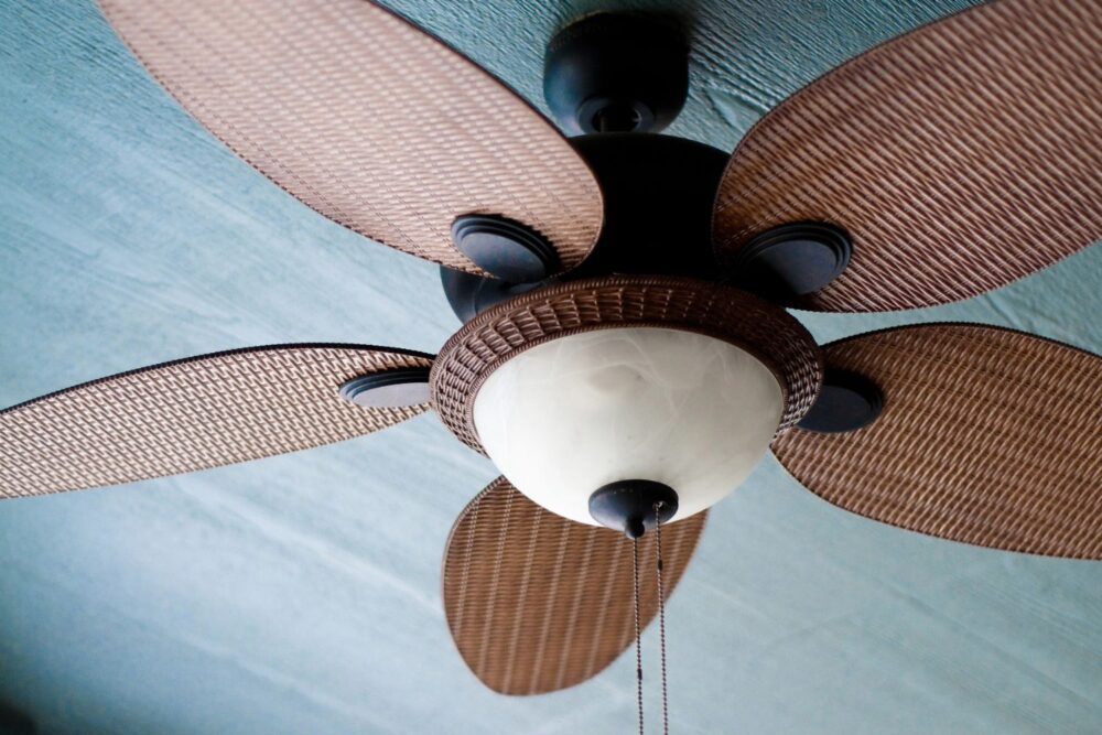 Outdoor ceiling fan of residential home