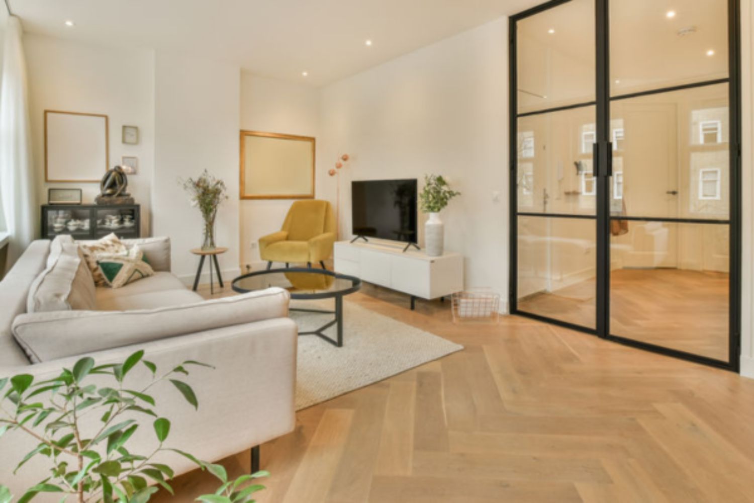 Cosy living room with luxury vinyl flooring