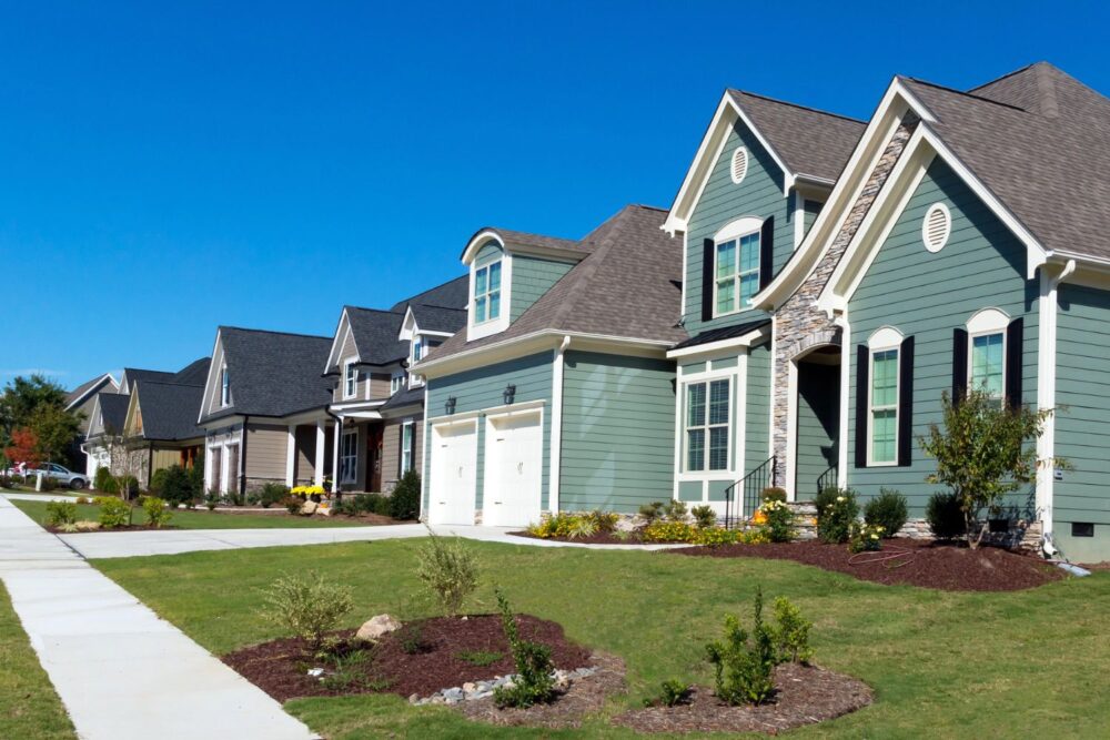 Row of houses in a suburban neighbourhood