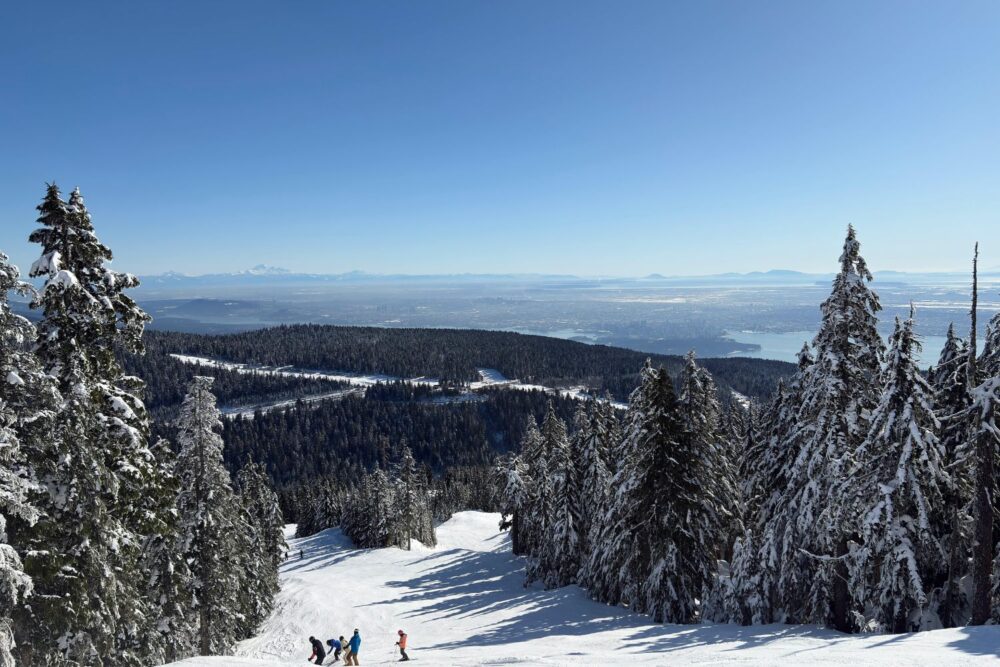 Snowy Ski Slope in West Vancouver, Canada